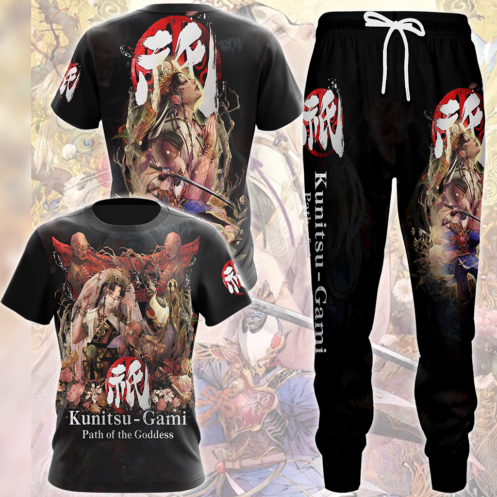 Kunitsu-Gami: Path of the Goddess Video Game All Over Printed T-shirt Tank Top Zip Hoodie Pullover Hoodie Hawaiian Shirt Beach Shorts Joggers