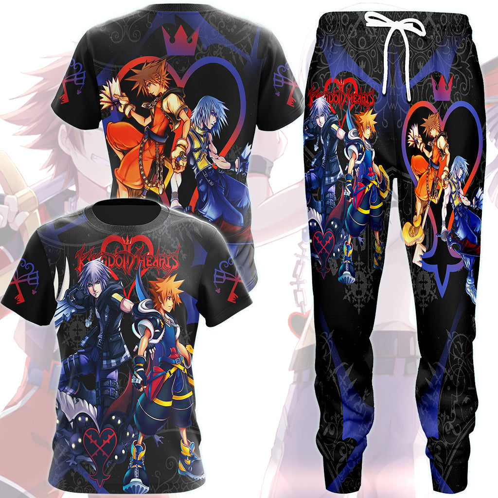 Kingdom Hearts Sora and Riku Video Game All Over Printed T-shirt Tank Top Zip Hoodie Pullover Hoodie Hawaiian Shirt Beach Shorts Joggers