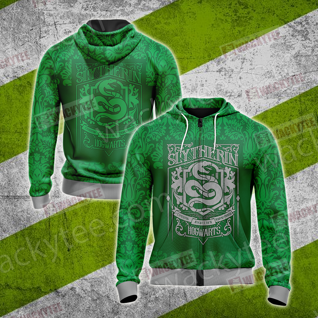 Slytherin - Power-Hungry Harry Potter New Style Unisex 3D T-shirt Zip Hoodie S