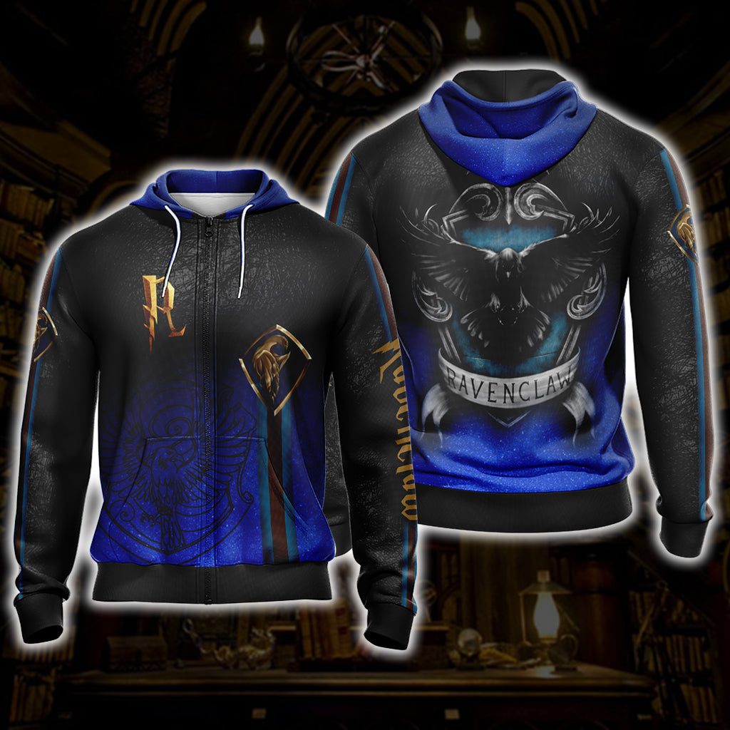 Harry Potter Hogwarts House Gryffindor Slytherin Ravenclaw Hufflepuff T-shirt Zip Hoodie Pullover Hoodie
