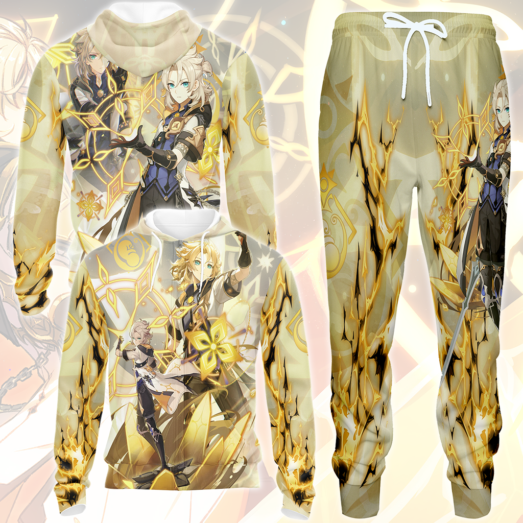 Genshin Impact Albedo Video Game All Over Printed T-shirt Tank Top Zip Hoodie Pullover Hoodie Hawaiian Shirt Beach Shorts Joggers