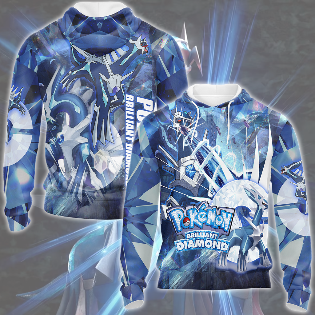 Pokemon Brilliant Diamond Video Game All Over Printed T-shirt Tank Top Zip Hoodie Pullover Hoodie Hawaiian Shirt Beach Shorts Joggers Zip Hoodie S