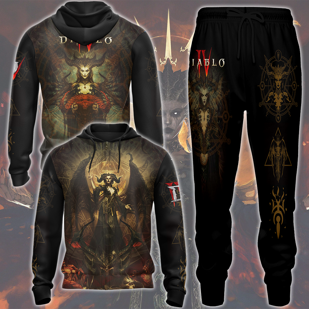 Diablo IV Video Game All Over Printed T-shirt Tank Top Zip Hoodie Pullover Hoodie Hawaiian Shirt Beach Shorts Joggers