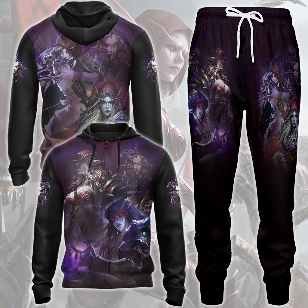 World Of Warcraft Sylvanas Windrunner Video Game All Over Printed T-shirt Tank Top Zip Hoodie Pullover Hoodie Hawaiian Shirt Beach Shorts Joggers