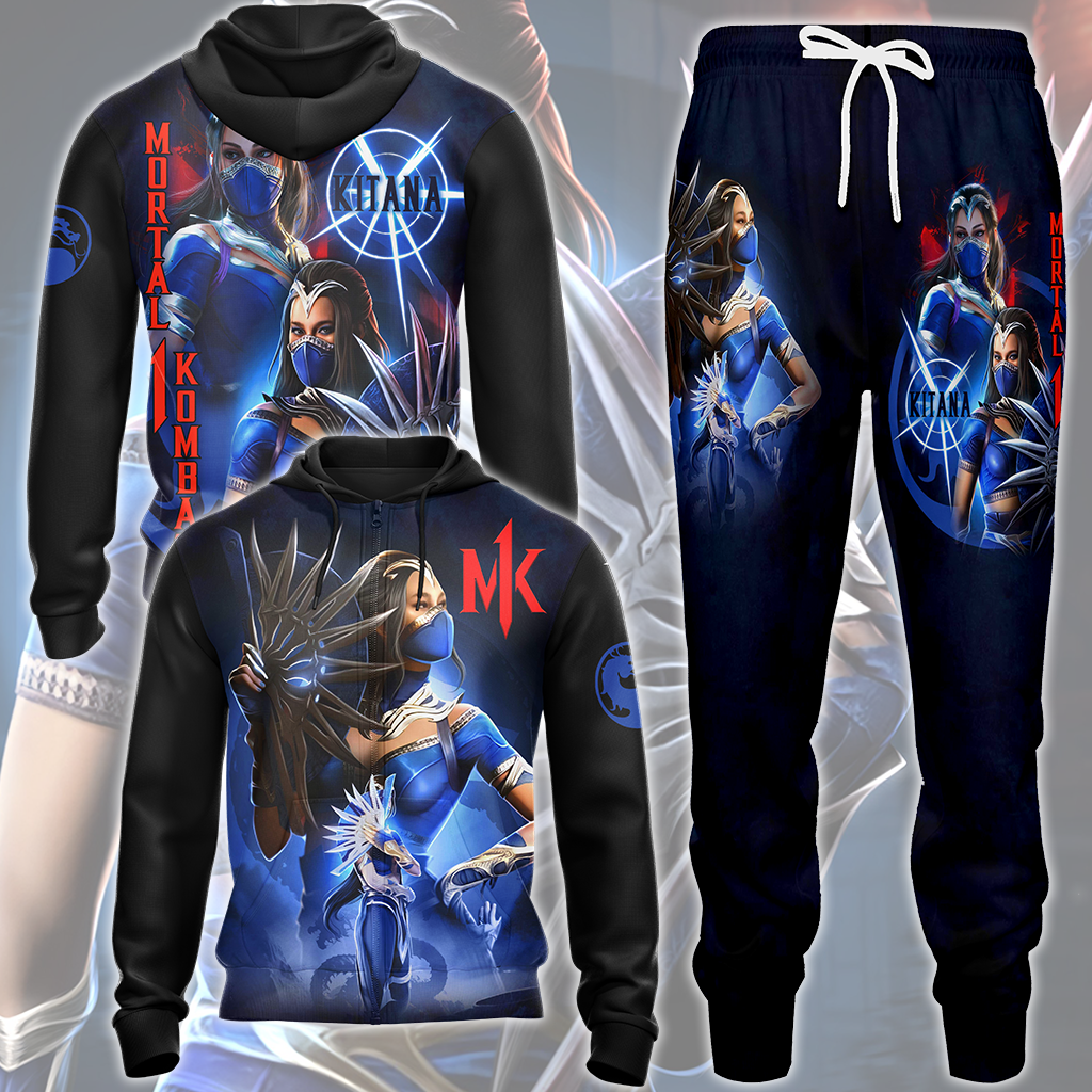 Mortal Kombat Kitana Video Game All Over Printed T-shirt Tank Top Zip Hoodie Pullover Hoodie Hawaiian Shirt Beach Shorts Joggers