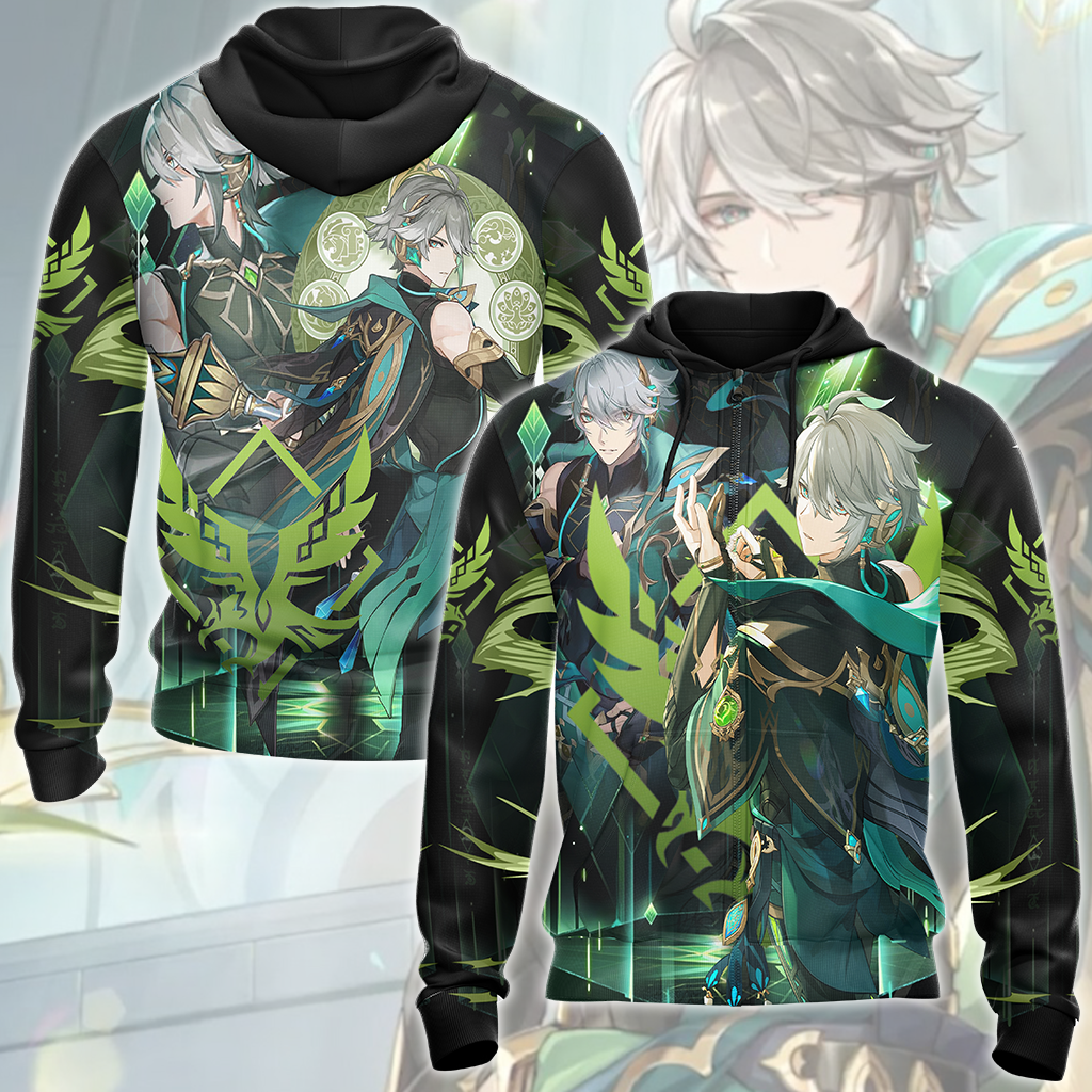 Genshin Impact Alhaitham Video Game All Over Printed T-shirt Tank Top Zip Hoodie Pullover Hoodie Hawaiian Shirt Beach Shorts Joggers Zip Hoodie S