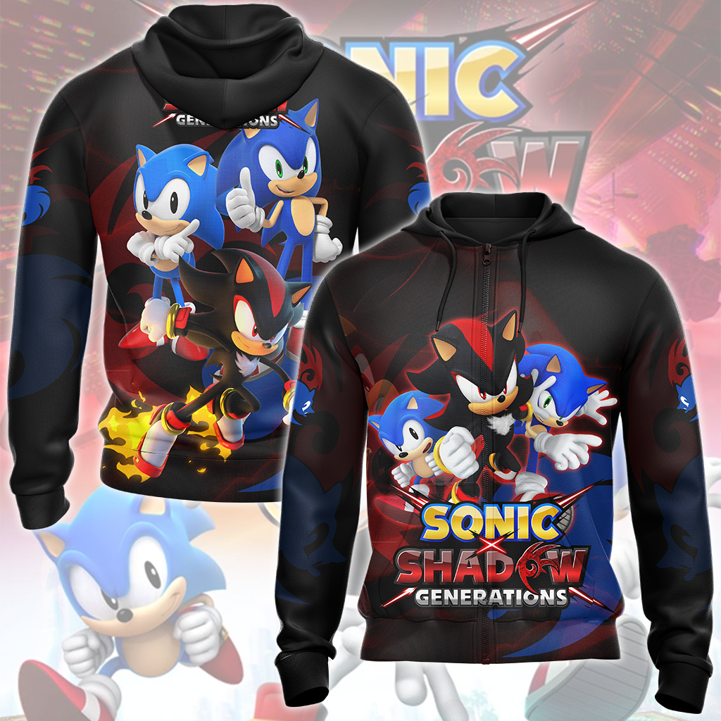 Sonic X Shadow Generations Video Game All Over Printed T-shirt Tank Top Zip Hoodie Pullover Hoodie Hawaiian Shirt Beach Shorts Joggers Zip Hoodie S