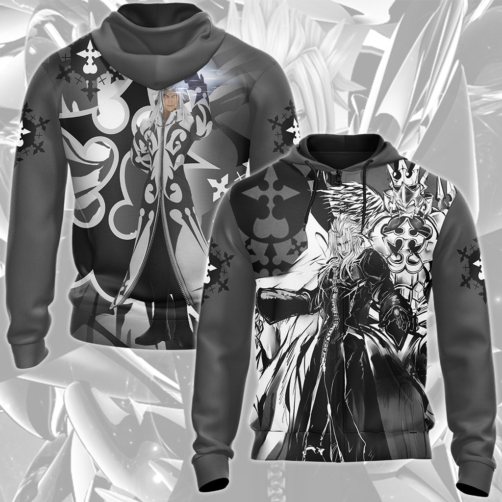 Kingdom Hearts Xemnas Video Game All Over Printed T-shirt Tank Top Zip Hoodie Pullover Hoodie Hawaiian Shirt Beach Shorts Joggers Zip Hoodie S