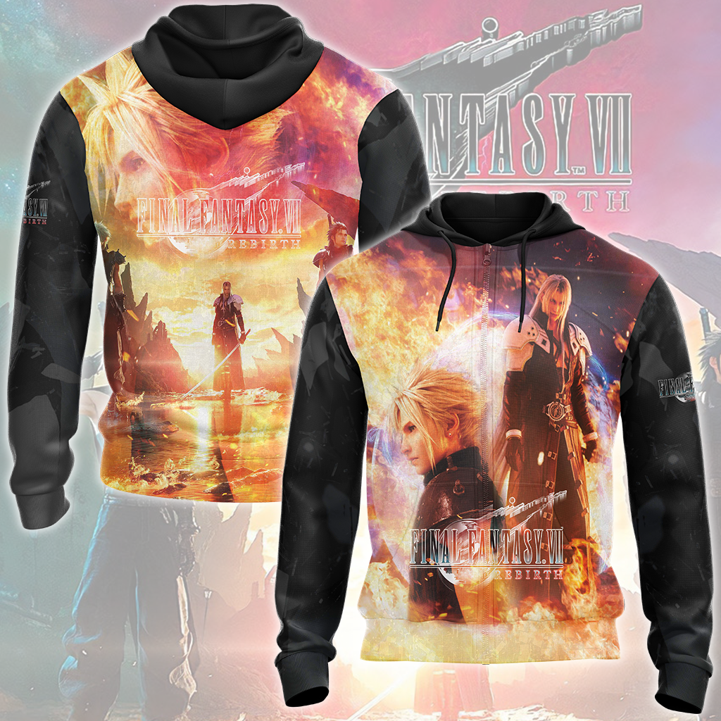 Final Fantasy VII Rebirth Video Game All Over Printed T-shirt Tank Top Zip Hoodie Pullover Hoodie Hawaiian Shirt Beach Shorts Joggers Zip Hoodie S