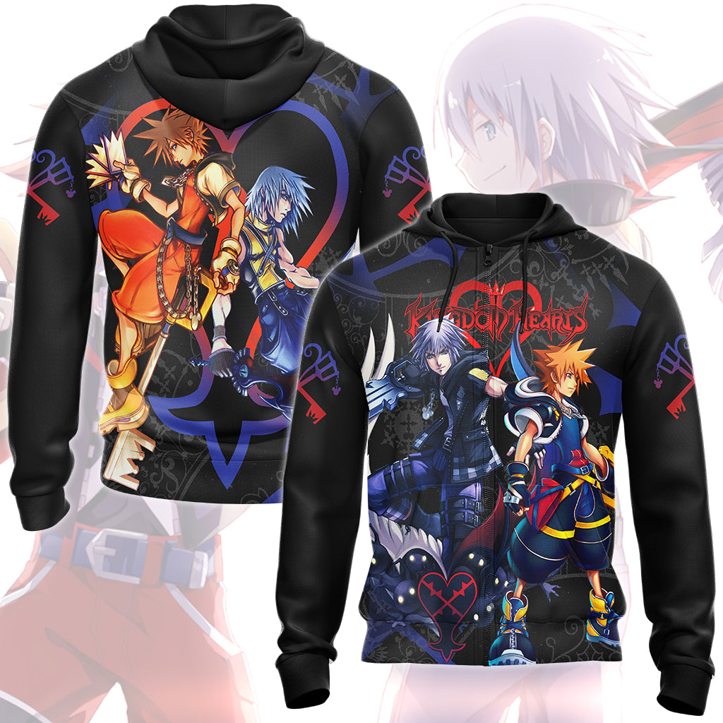 Kingdom Hearts Sora and Riku Video Game All Over Printed T-shirt Tank Top Zip Hoodie Pullover Hoodie Hawaiian Shirt Beach Shorts Joggers Zip Hoodie S