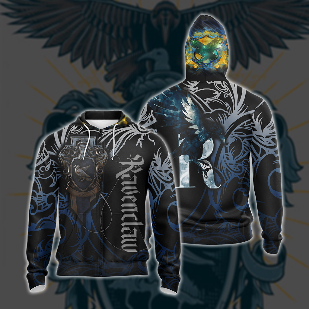 The Hogwarts Castle Ravenclaw Harry Potter Unisex 3D T-shirt Zip Hoodie S
