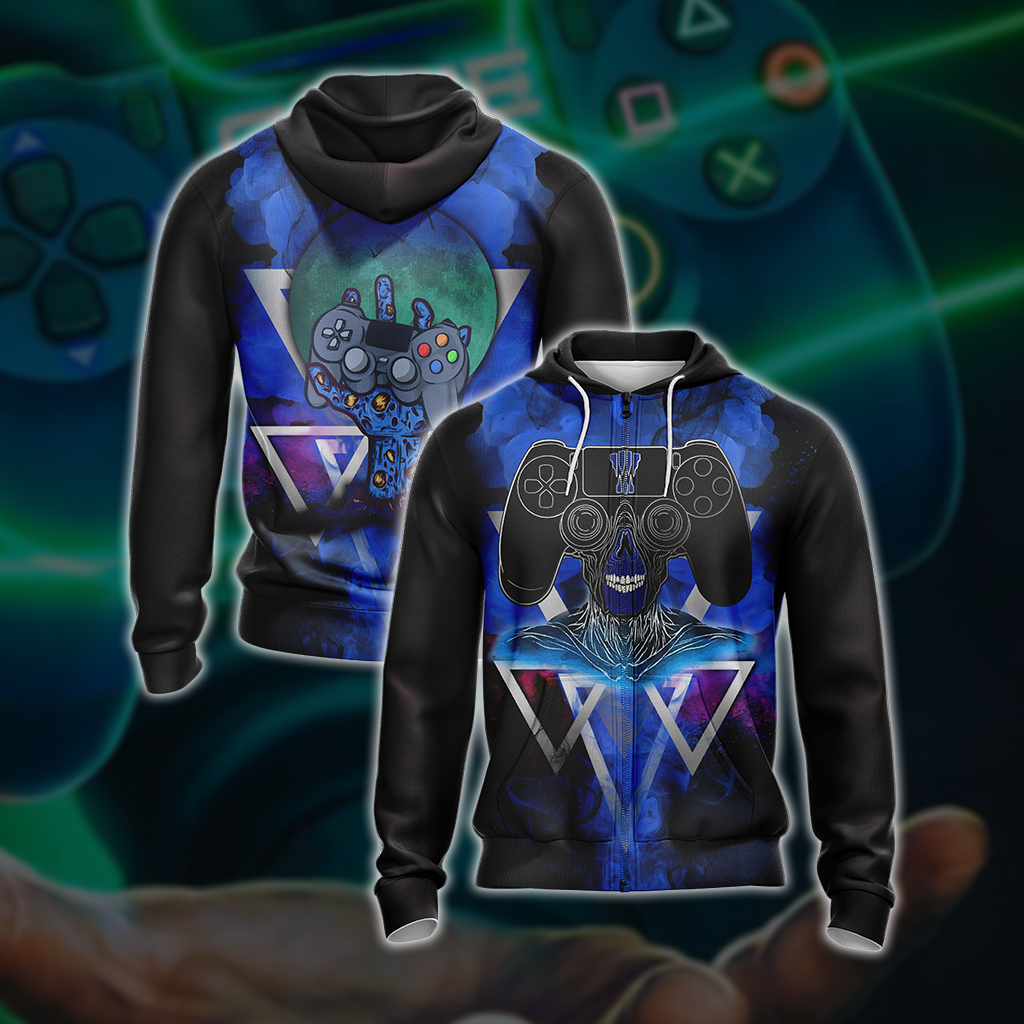 Playstation Unisex 3D T-shirt Zip Hoodie XS