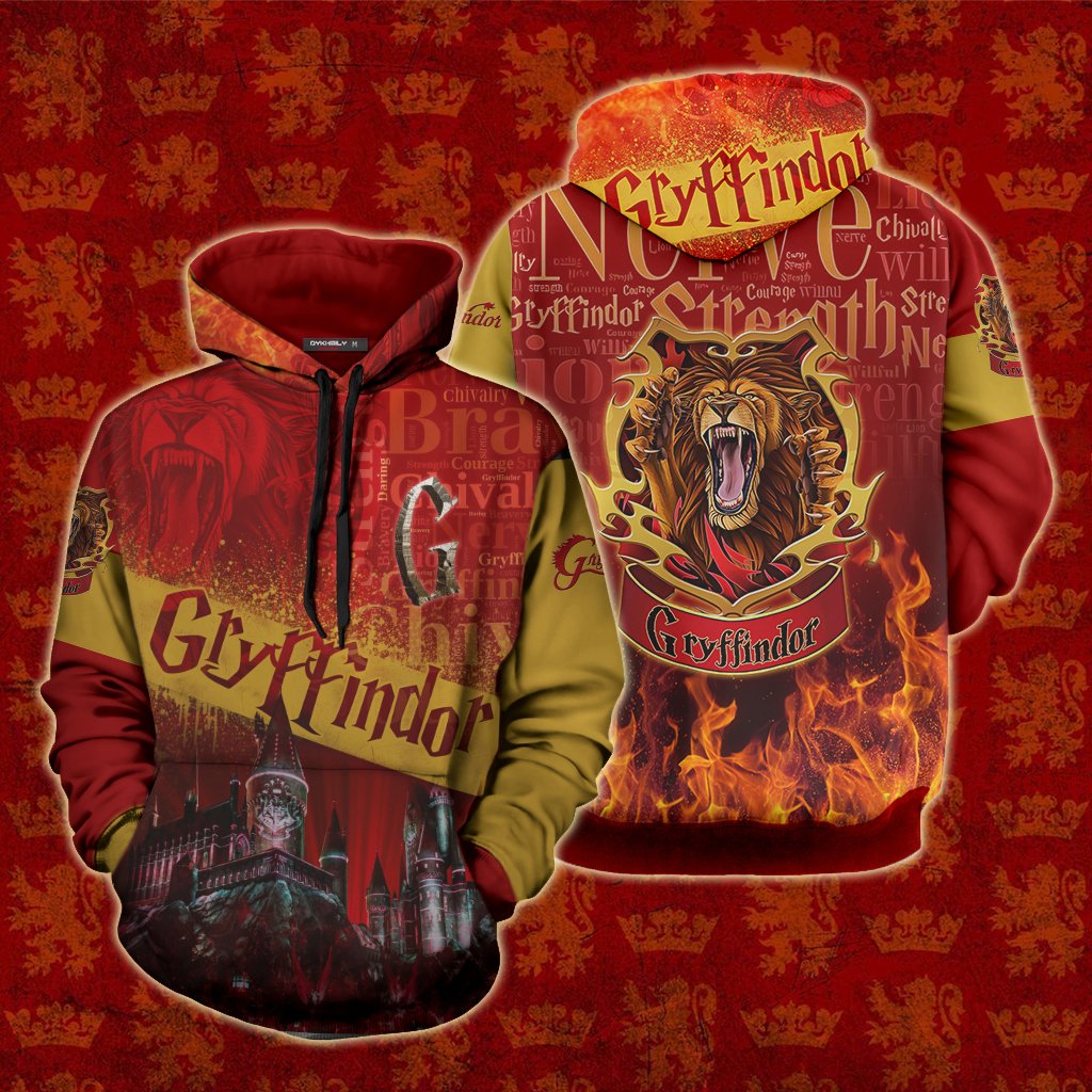 Hogwarts Castle Gryffindor House Harry Potter Unisex 3D T-shirt Hoodie S