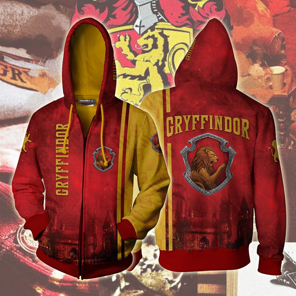 The Hogwarts Castle Gryffindor Harry Potter Unisex 3D T-shirt Zip Hoodie S