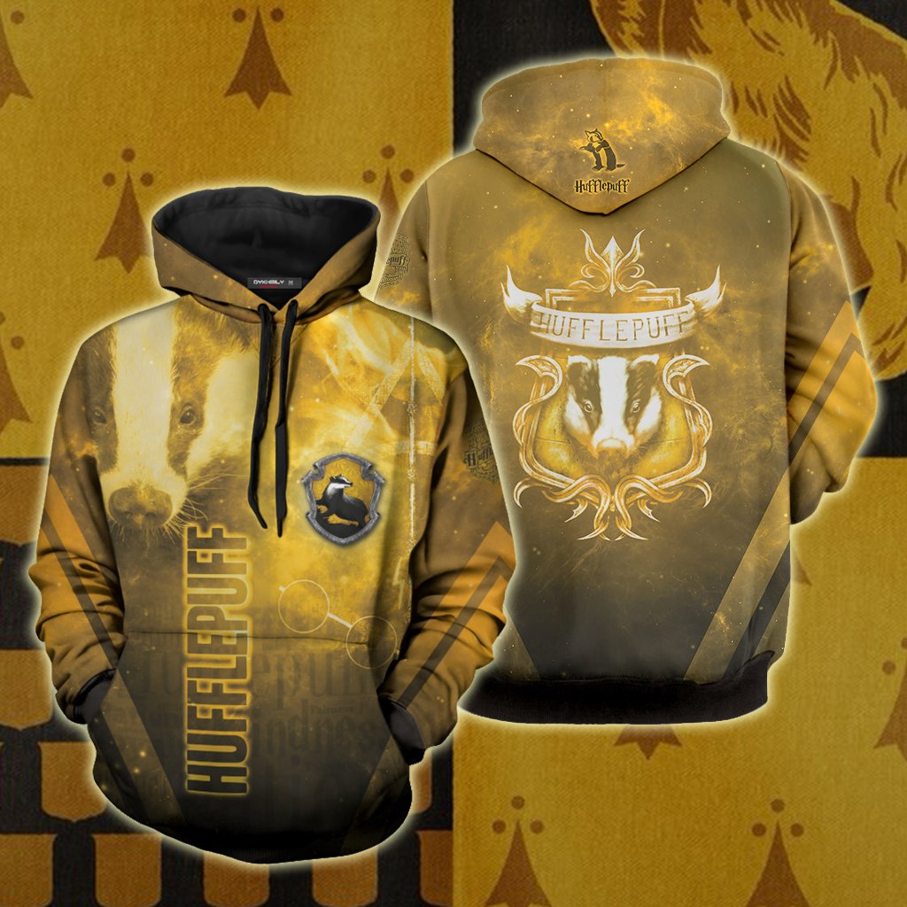 Hufflepuff Harry Potter New Look Unisex 3D T-shirt Hoodie S