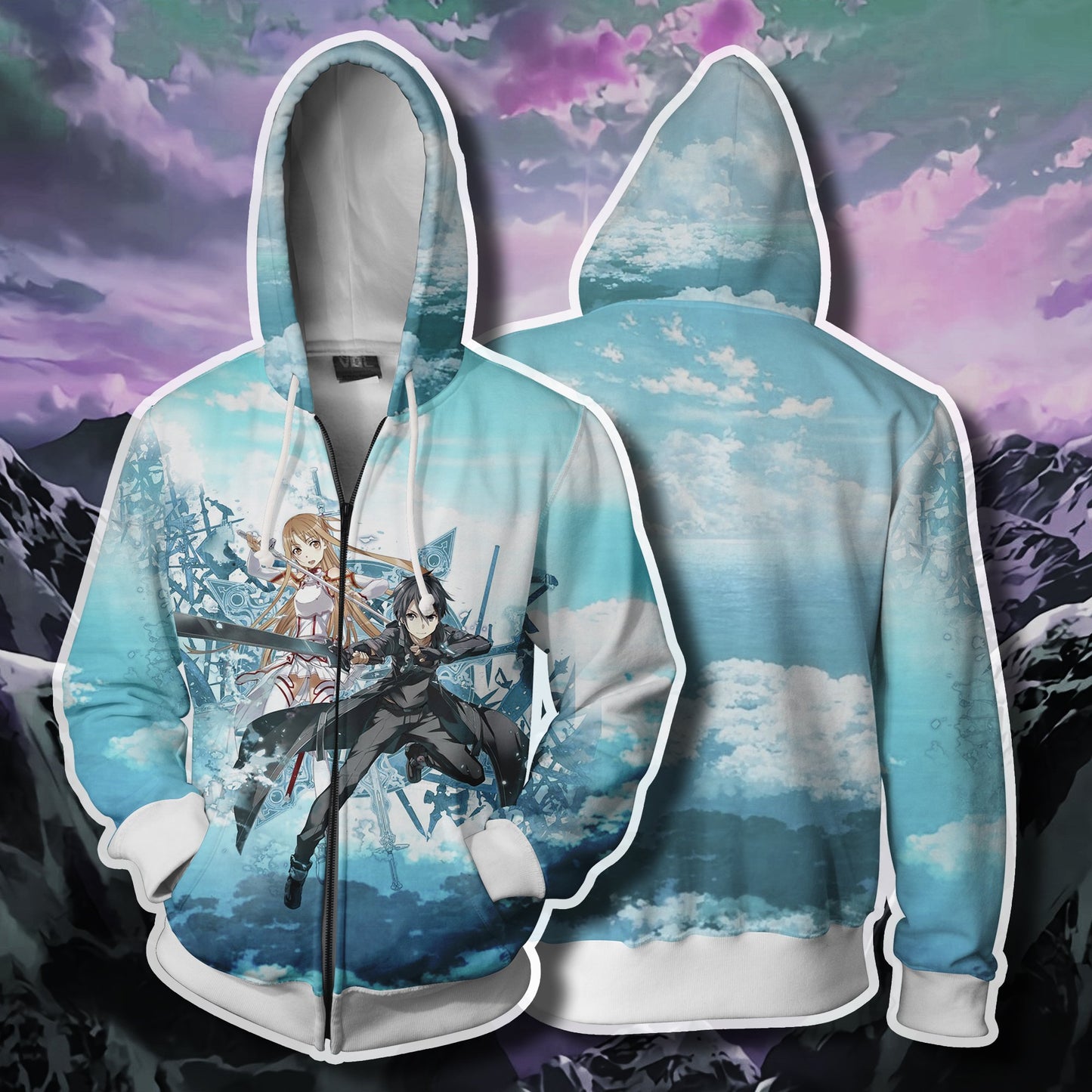 Sword Art Online Zip Up Hoodie Zip Hoodie S