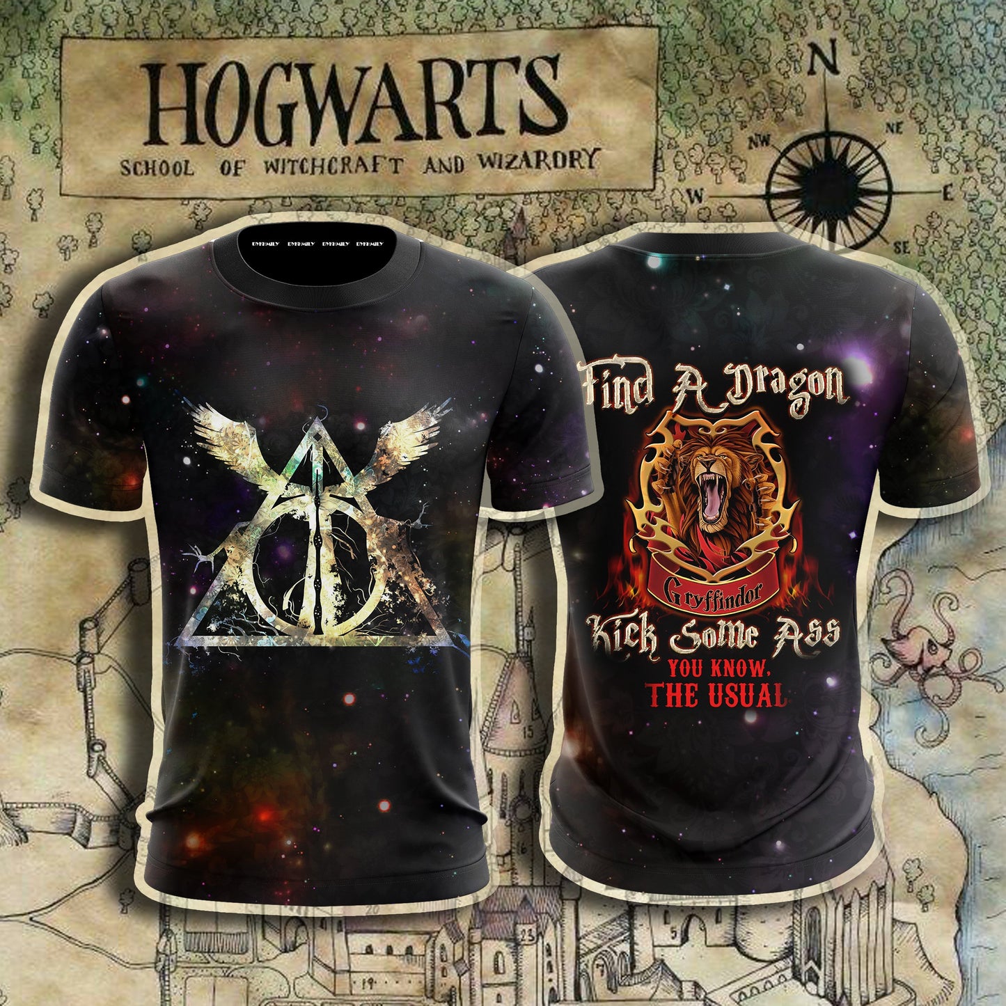 Gryffindor Harry Potter - Find A Dragon Kick Some A** You Know The Usual T-shirt S
