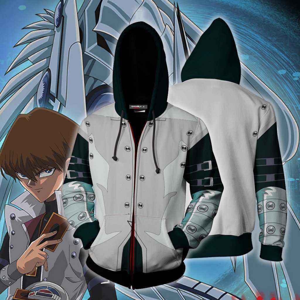 Yu-Gi-Oh! Kaiba Seto Cosplay Zip Up Hoodie Jacket XS Version 1