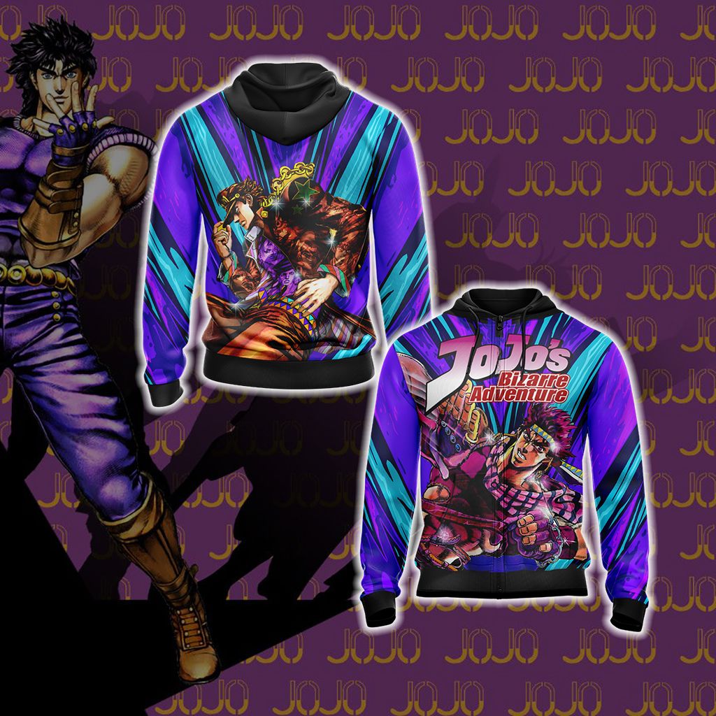 Jojo's Bizarre Adventure - Joseph Joestar New Unisex 3D T-shirt Zip Hoodie XS