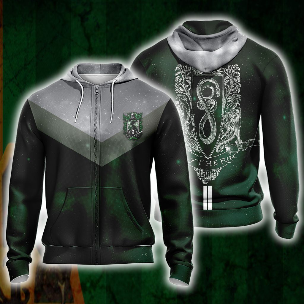 Harry Potter Hogwarts House Gryffindor Slytherin Ravenclaw Hufflepuff T-shirt Zip Hoodie Pullover Hoodie