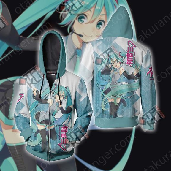 Hatsune Miku New Style Unisex 3D T-shirt Zip Hoodie S