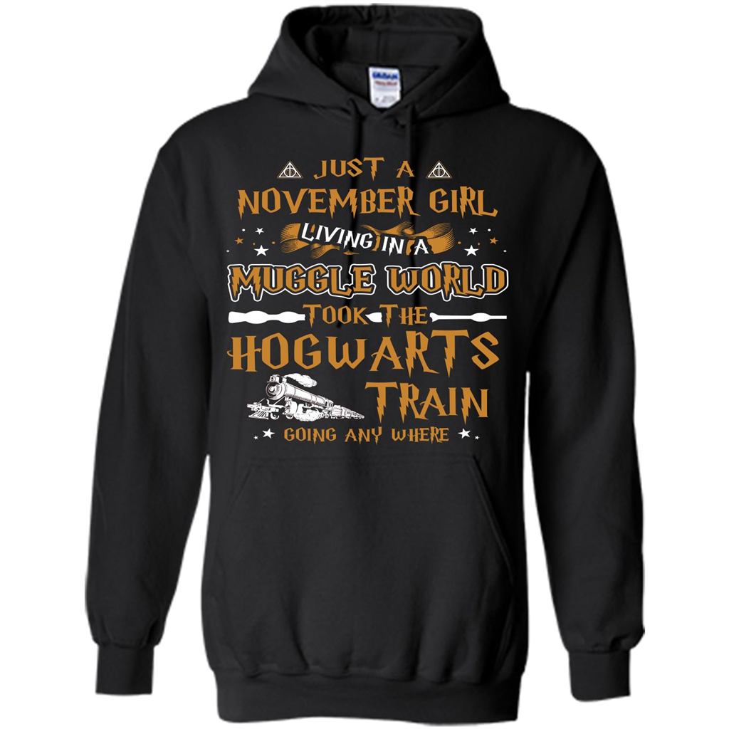 Harry Potter T-shirt Just A November Girl Living In A Muggle World Black S