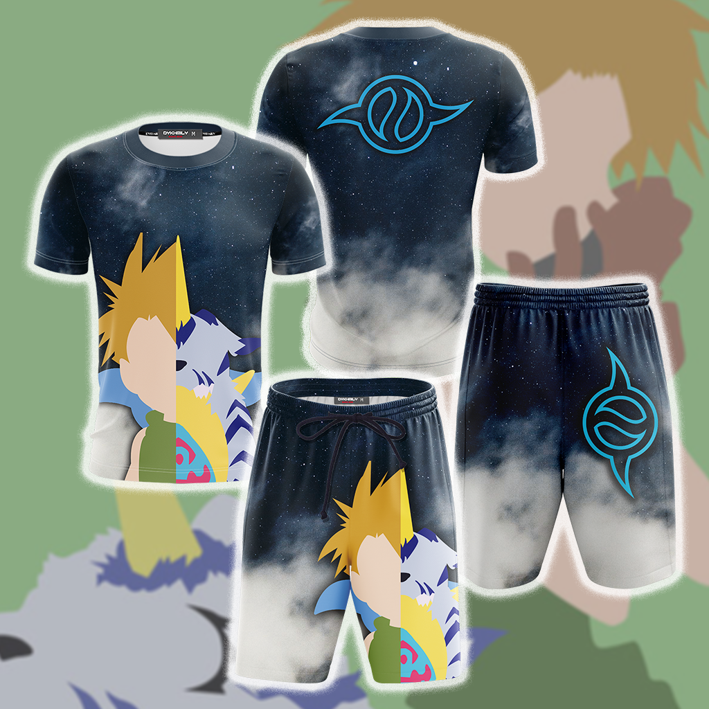 Digimon Yamato Ishida And Gabumon Minimalist Beach Shorts