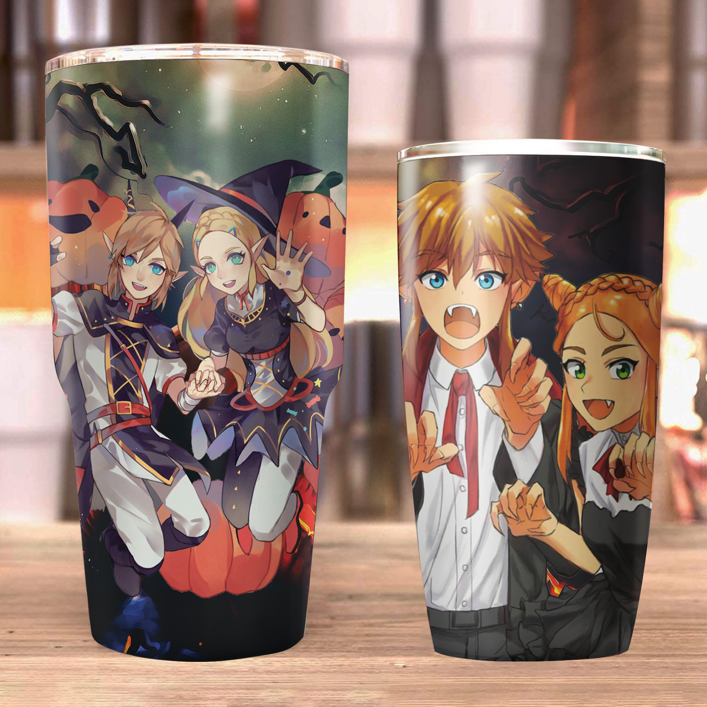 The Legend of Zelda Link & Zelda Halloween Tumbler