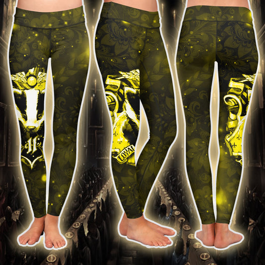The Hufflepuff Badger Harry Potter Version Galaxy 3D Leggings S