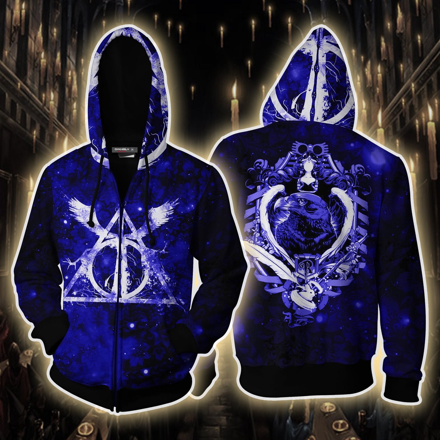 The Ravenclaw Eagle Harry Potter Version Galaxy Unisex 3D T-shirt Zip Hoodie S