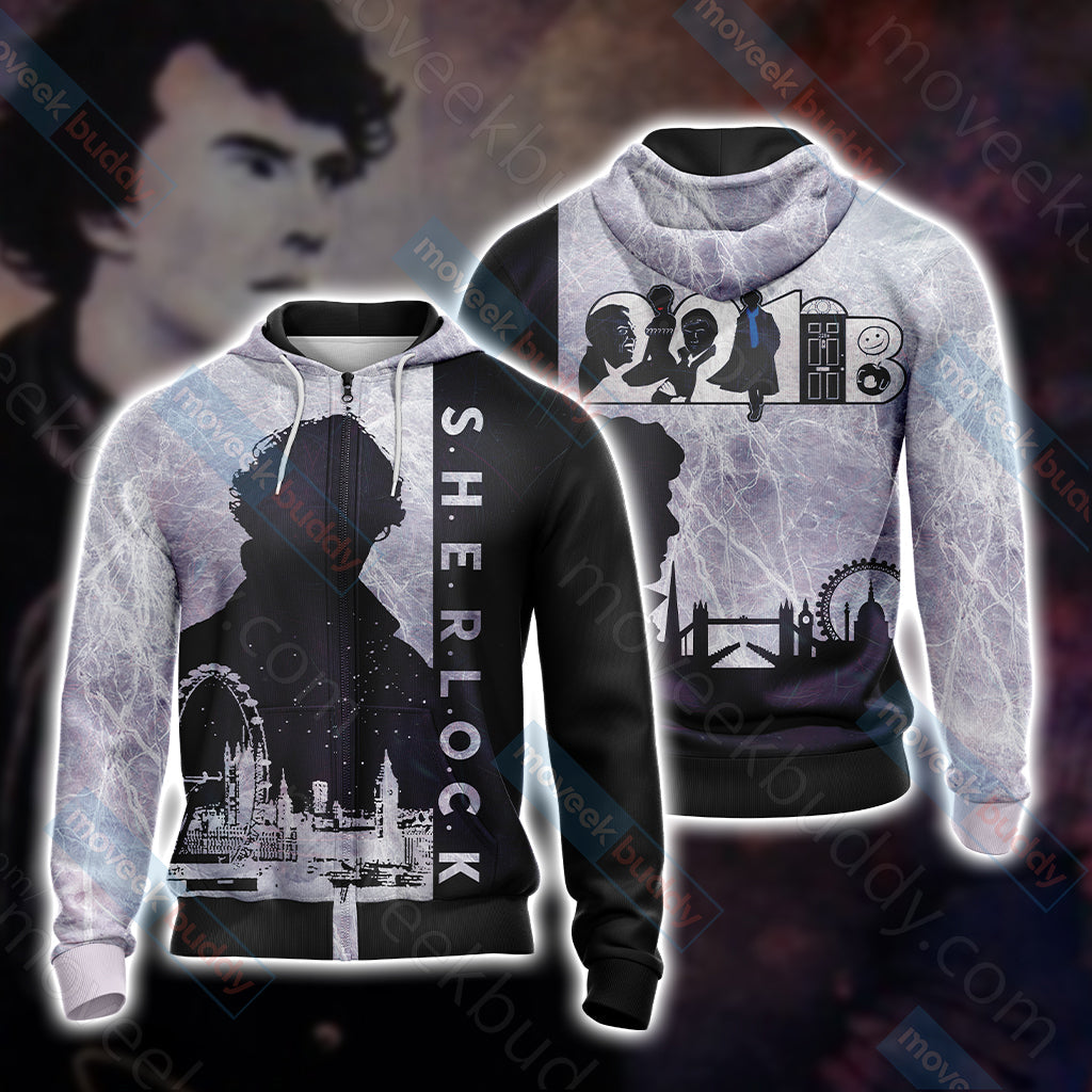 Sherlock (TV series) Unisex 3D T-shirt Zip Hoodie XS