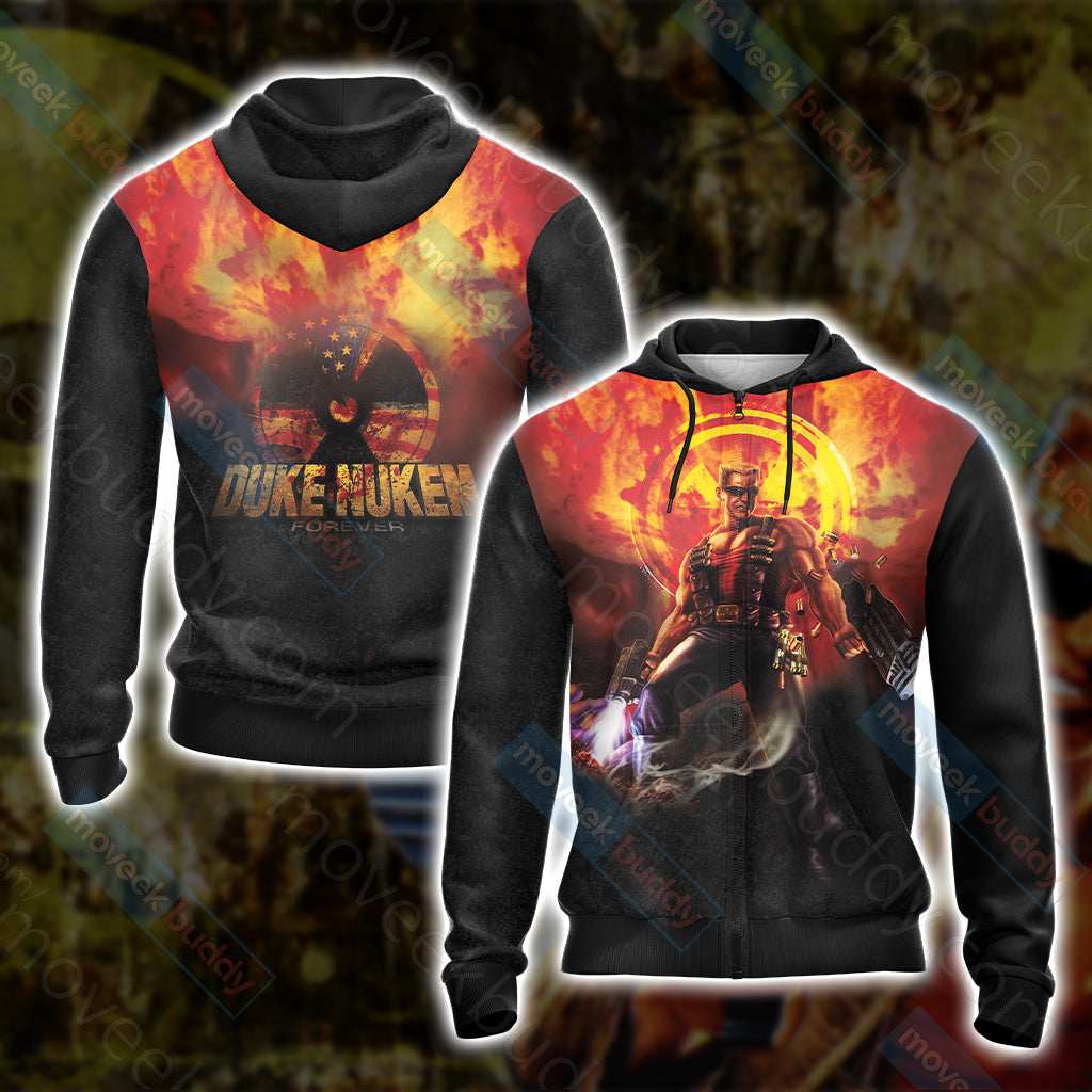 Duke Nukem Unisex 3D T-shirt Zip Hoodie XS