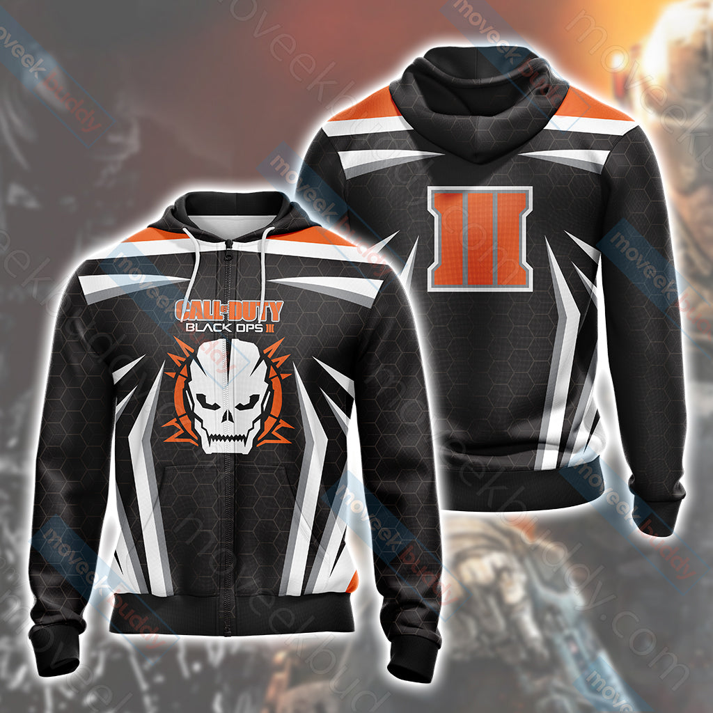 Call of Duty - Black Ops 3 Unisex 3D T-shirt Zip Hoodie XS