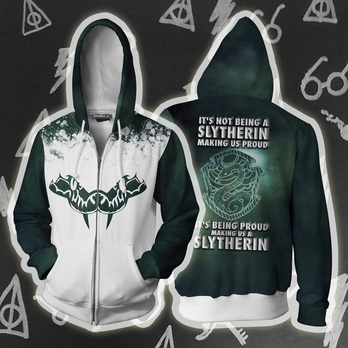 It's Being Proud Making Us A Slytherin Harry Potter 3D T-shirt Zip Hoodie S