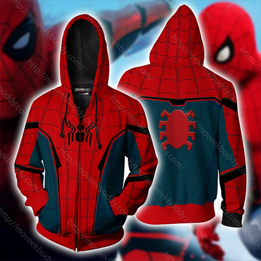 Spider-Man: Far From Home 2019 Cosplay Unisex 3D T-shirt Zip Hoodie S