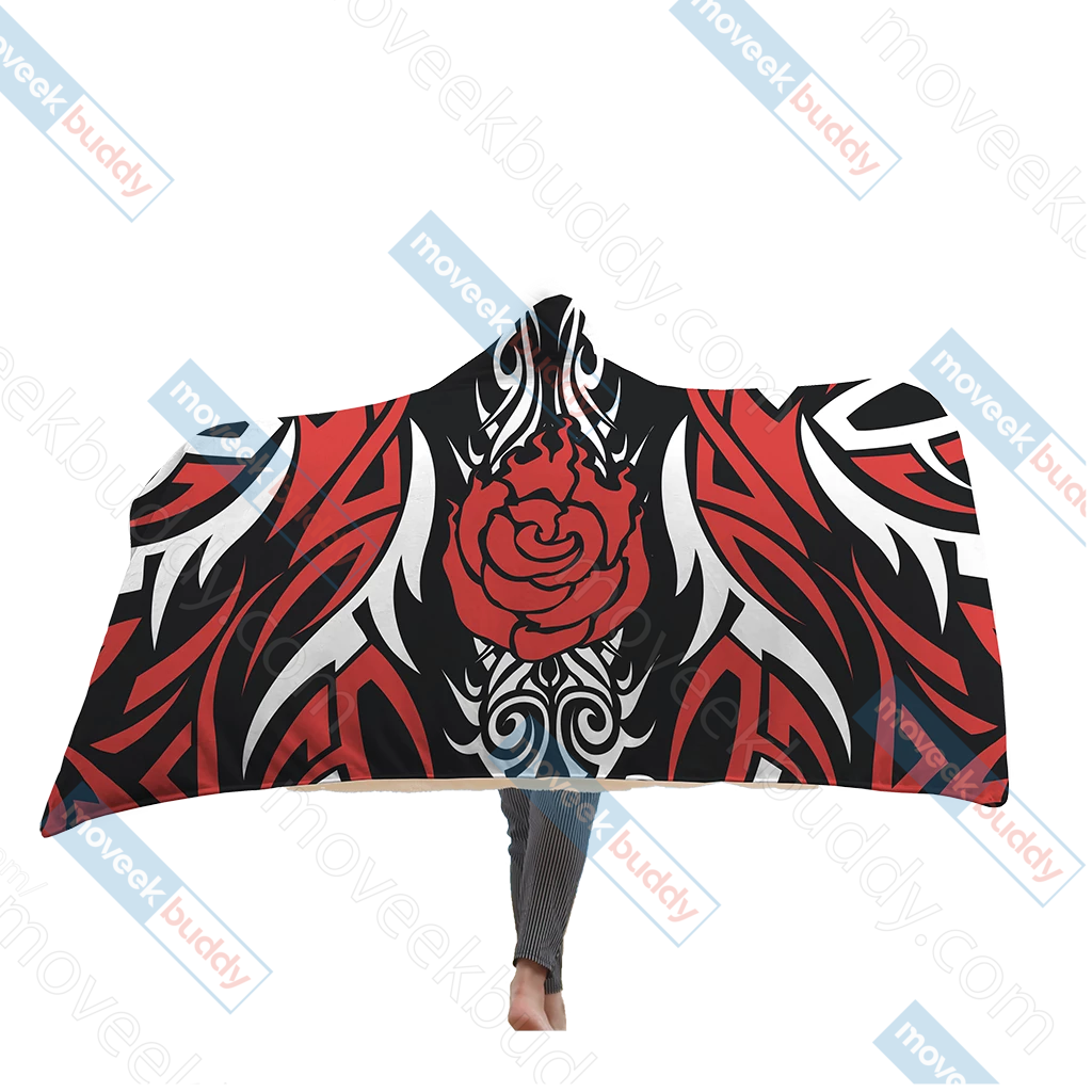 RWBY Ruby Rose Symbol Hooded Blanket Adult 80"x60"