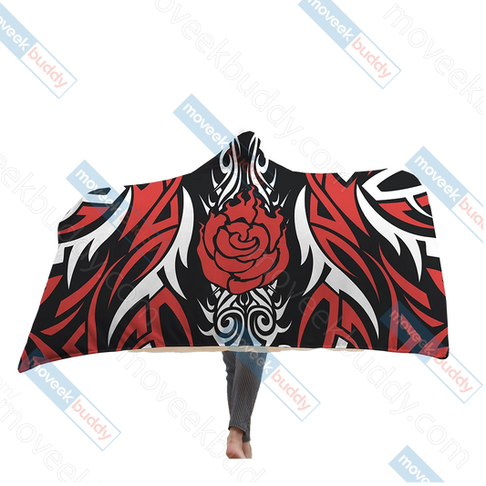 RWBY Ruby Rose Symbol Hooded Blanket Adult 80"x60"