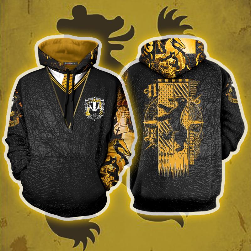 The Hufflepuff Badger Harry Potter 3D T-shirt Hoodie S