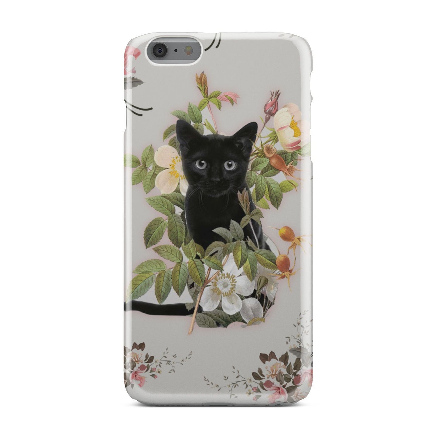 Black Cat And Flowers Phone Case iPhone 6 Plus