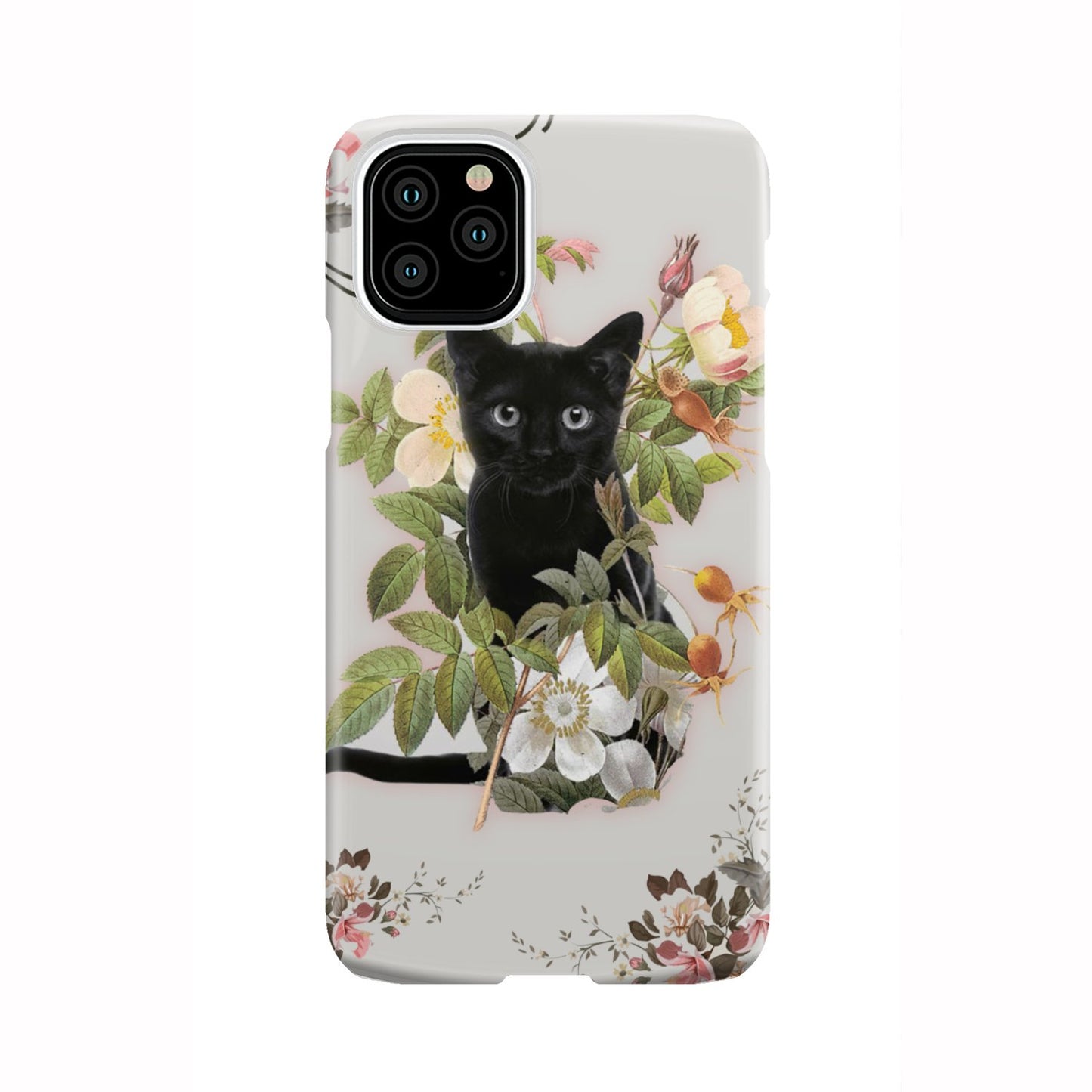 Black Cat And Flowers Phone Case iPhone 11 Pro