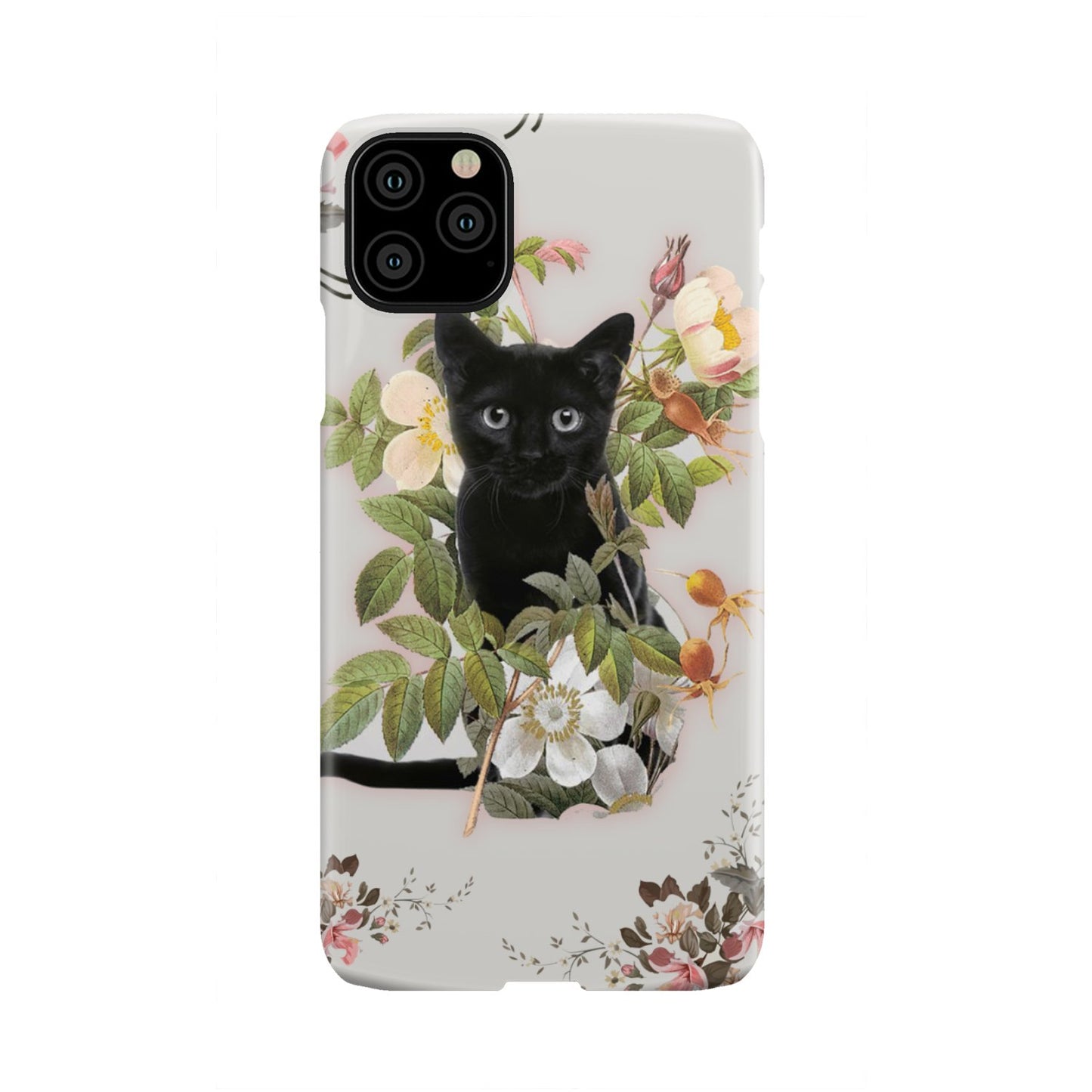 Black Cat And Flowers Phone Case iPhone 11 Pro Max