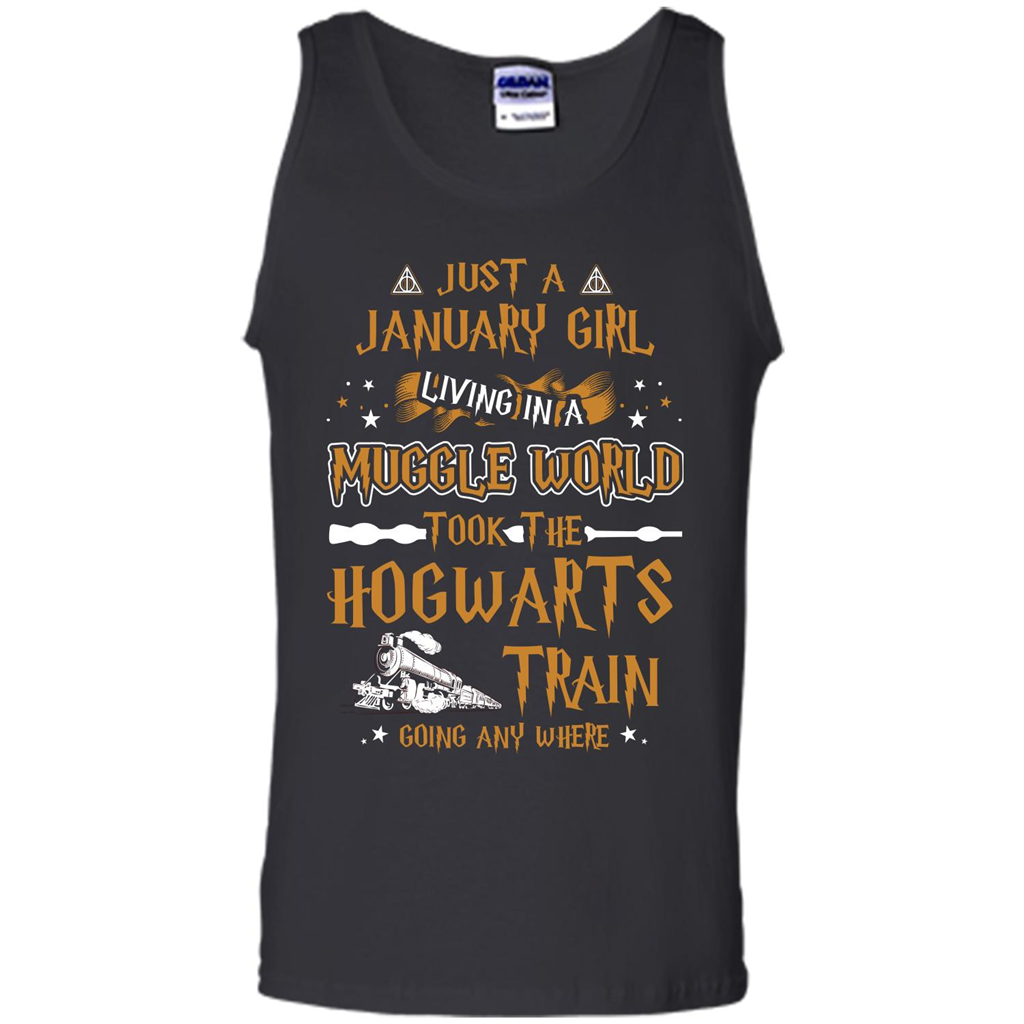 Harry Potter T-shirt Just A January Girl Living In A Muggle World Black S