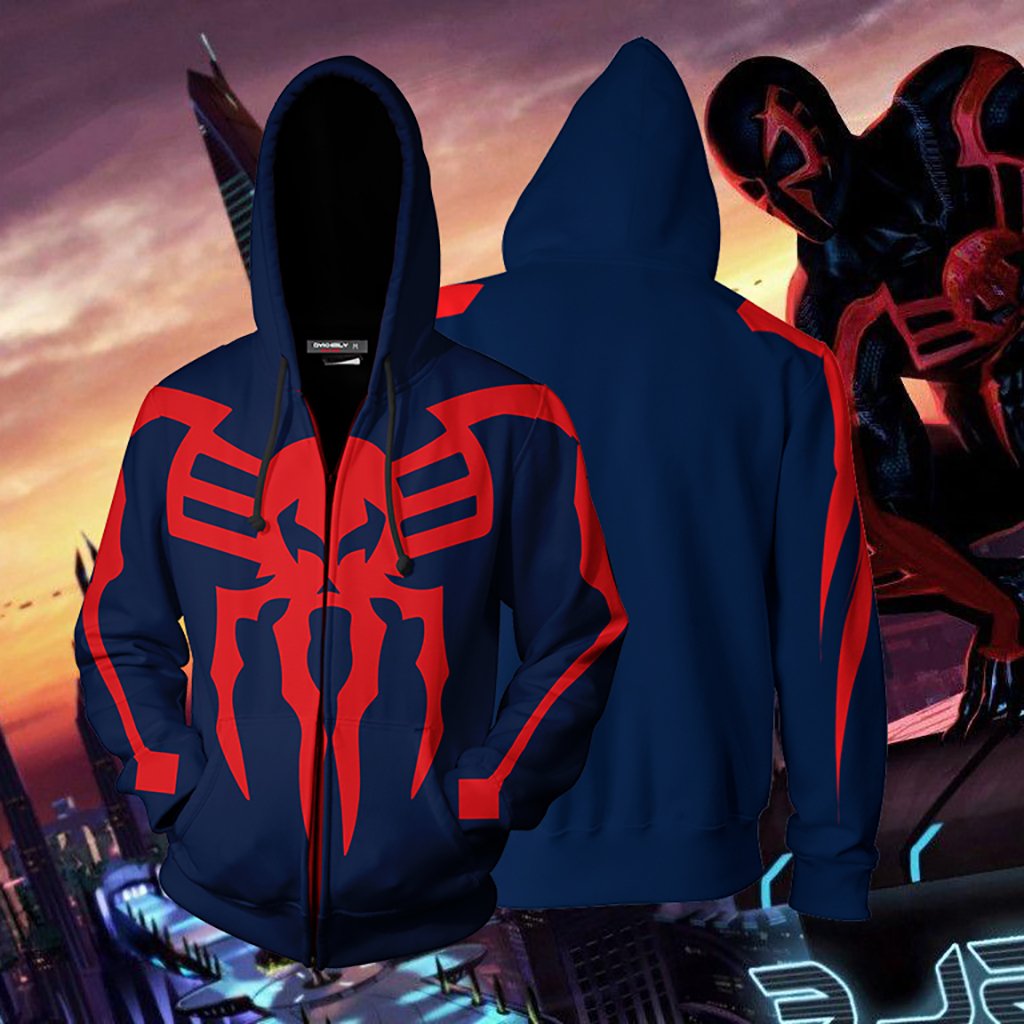 Spider-Man 2099 Cosplay PS4 Zip Up Hoodie Jacket XS