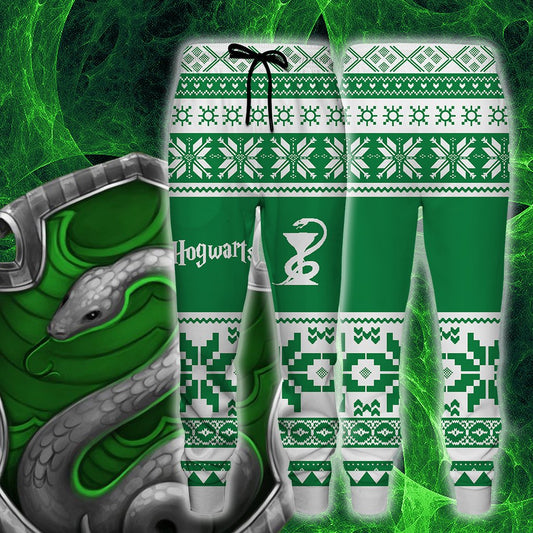 The Slytherin Snake Harry Potter Ugly Christmas Jogging Pants S