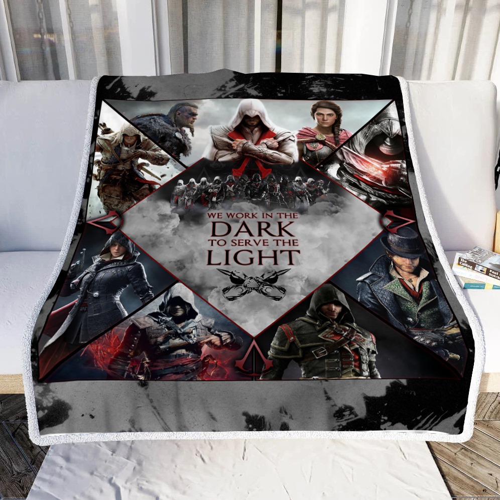 We work in the dark to serve the light Assassin's Creed Throw Blanket
