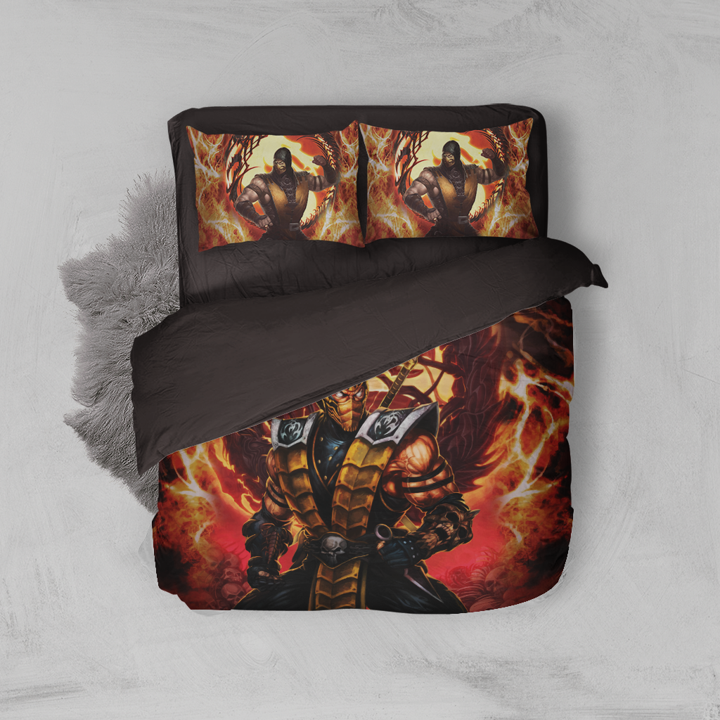 Mortal Kombat Scorpio 3D Bed Set Twin (3PCS)