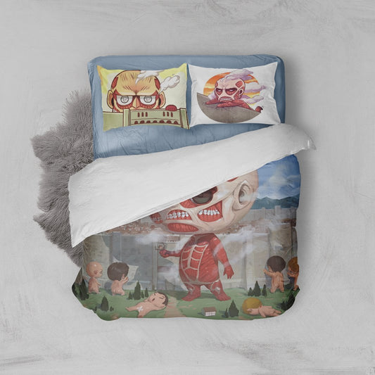 Attack On Titan Shingeki No Kyojin Bed Set Twin (3PCS)