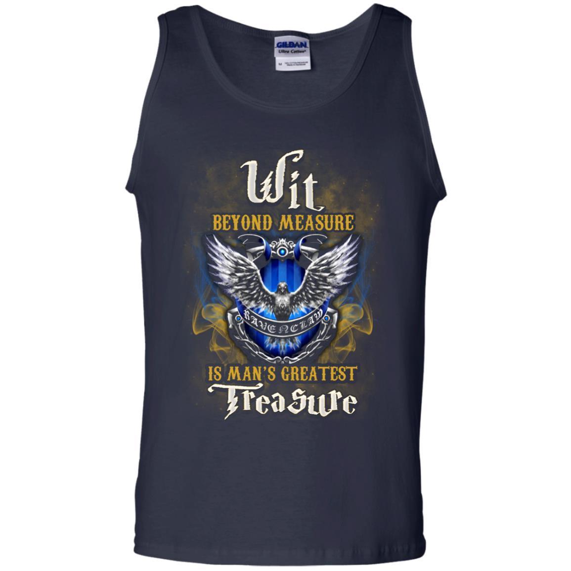 Wit Beyond Measure Is Man's Greatest Treasure Ravenclaw House Harry Potter Fan Shirt Navy S