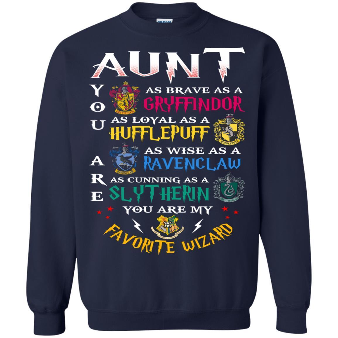 Aunt My Favorite Wizard Harry Potter Fan T-shirt Navy S