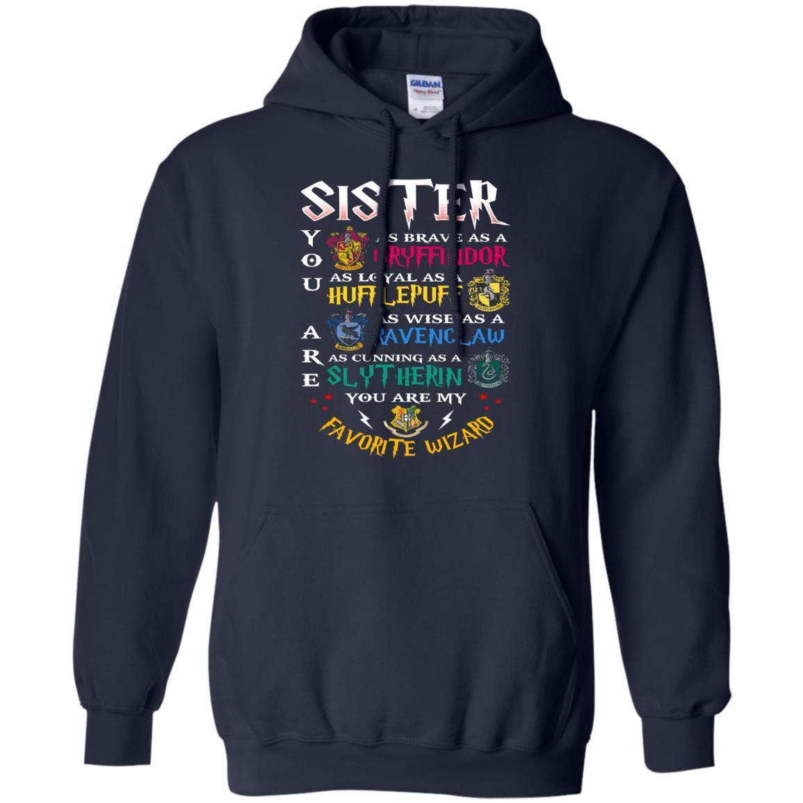 Sister My Favorite Wizard Harry Potter Fan T-shirt Navy S